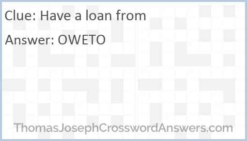 Have a loan from Answer