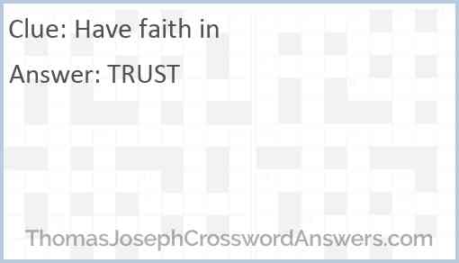 Have faith in Answer