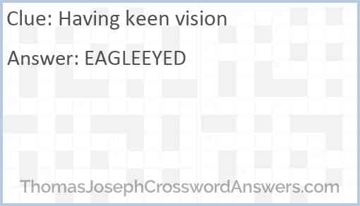 Having keen vision Answer