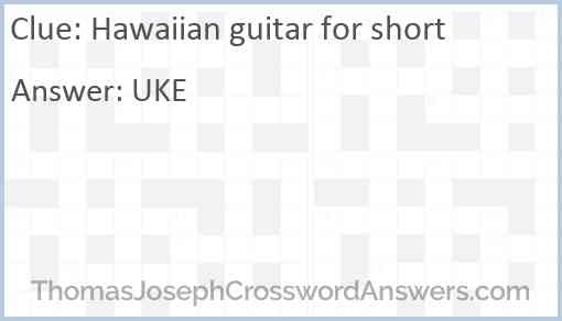 Hawaiian guitar for short Answer