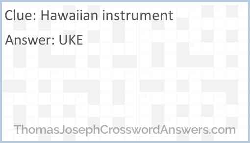 Hawaiian instrument Answer