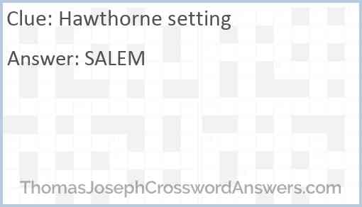 Hawthorne setting Answer