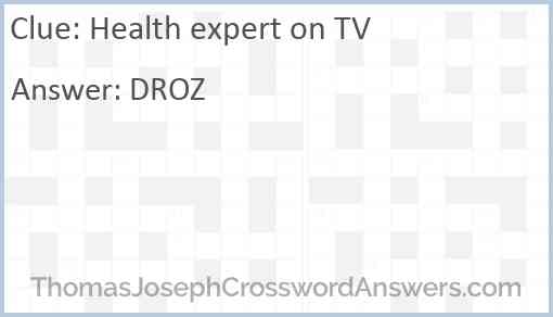 Health expert on TV Answer