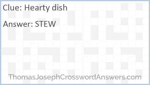 Hearty dish Answer