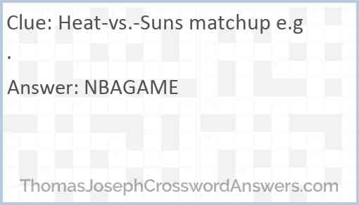 Heat-vs.-Suns matchup e.g. Answer