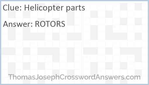 Helicopter parts Answer