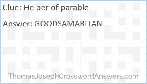 Helper of parable Answer