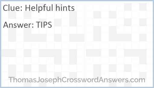 Helpful hints Answer