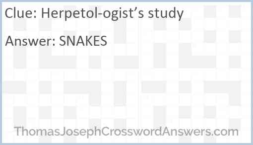 Herpetol-ogist’s study Answer