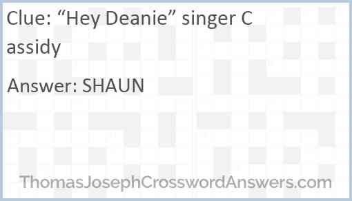 “Hey Deanie” singer Cassidy Answer