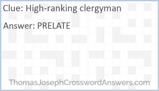 High-ranking clergyman Answer