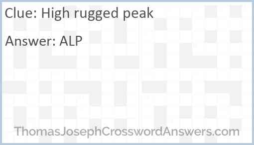 High rugged peak Answer