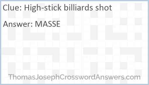 High-stick billiards shot Answer
