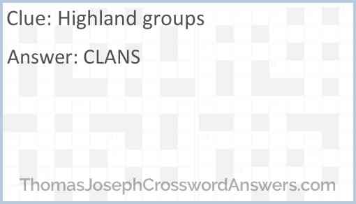 Highland groups Answer