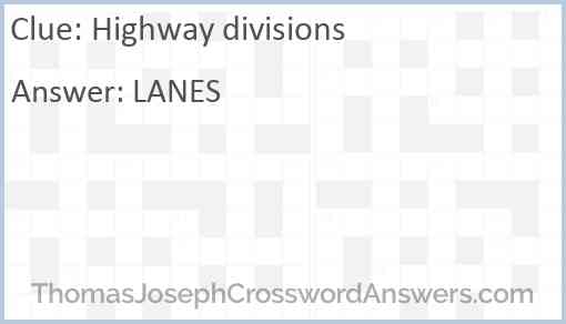 Highway divisions Answer