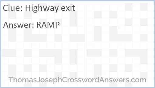 Highway exit Answer