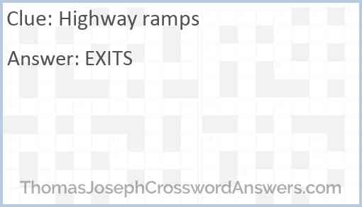 Highway ramps Answer