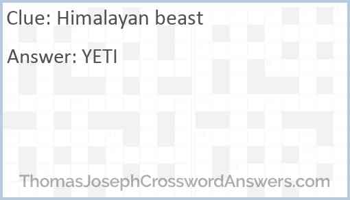 Himalayan beast Answer