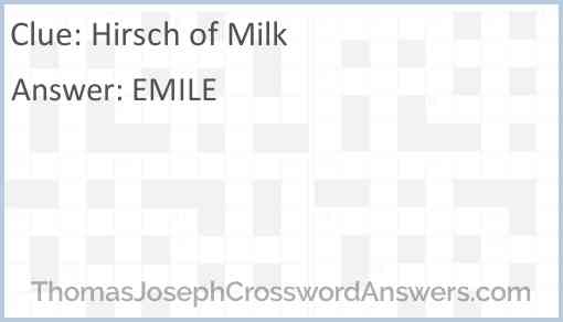 Hirsch of “Milk” Answer