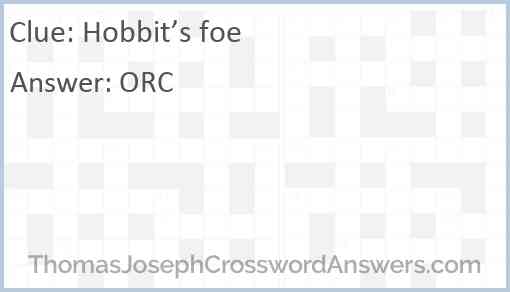 Hobbit’s foe Answer