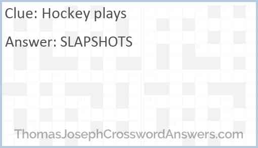 Hockey plays Answer