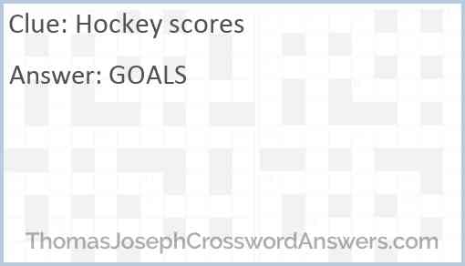 Hockey scores Answer