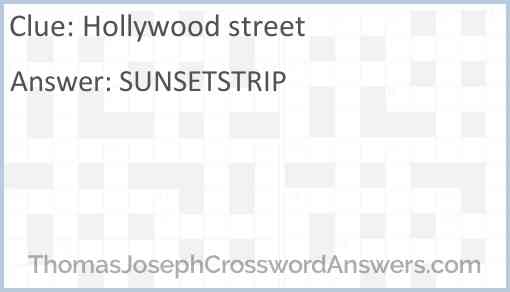 Hollywood street Answer