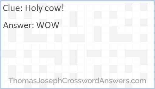 Holy cow! Answer