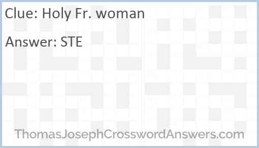 Holy Fr. woman Answer