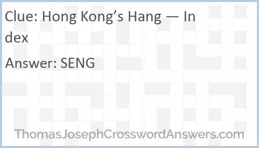 Hong Kong’s Hang — Index Answer