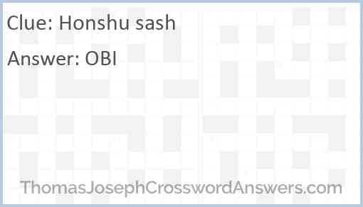 Honshu sash Answer