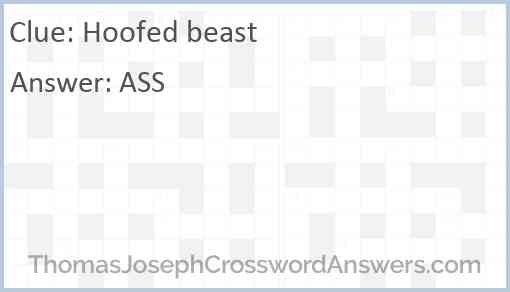 Hoofed beast Answer