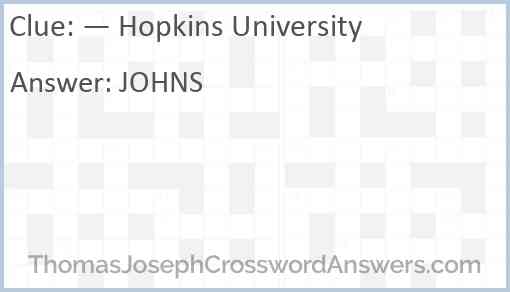 — Hopkins University Answer