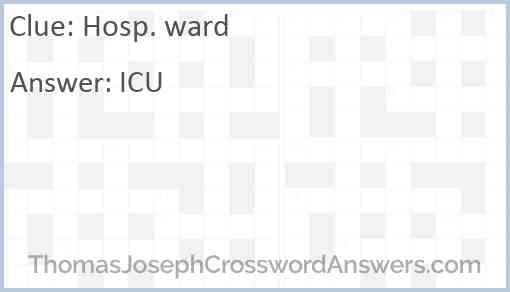 Hosp. ward Answer