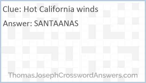 Hot California winds Answer