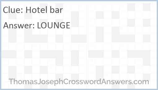 Hotel bar Answer