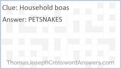 Household boas Answer