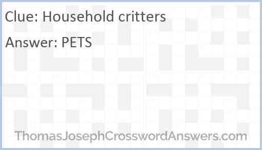 Household critters Answer