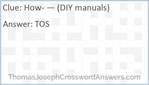 How- — (DIY manuals) Answer