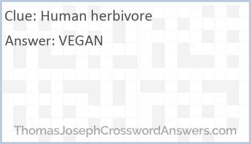 Human herbivore Answer