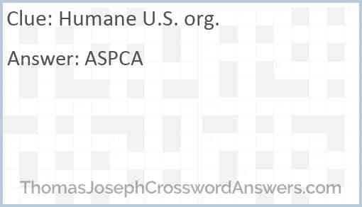 Humane U.S. org. Answer
