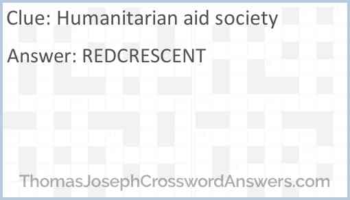 Humanitarian aid society Answer