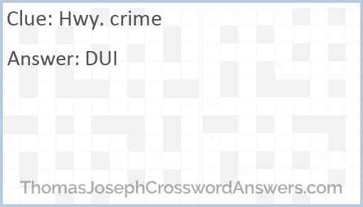Hwy. crime Answer