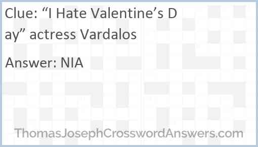“I Hate Valentine’s Day” actress Vardalos Answer