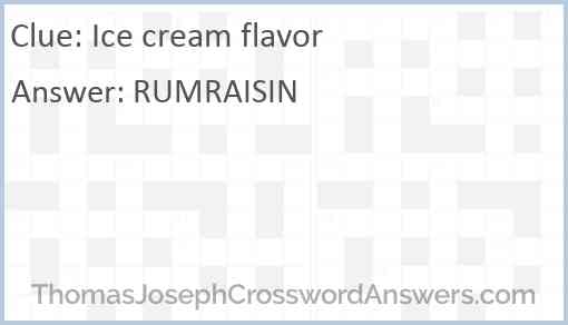 Ice cream flavor Answer