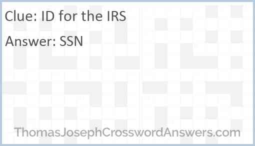 ID for the IRS Answer