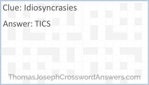 Idiosyncrasies Answer
