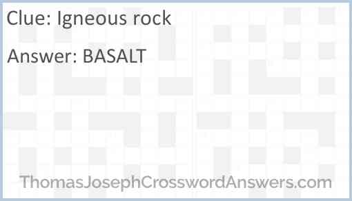 Igneous rock Answer