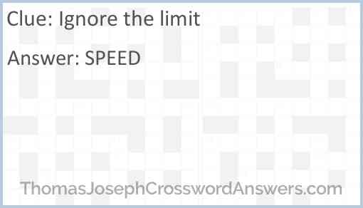 Ignore the limit Answer