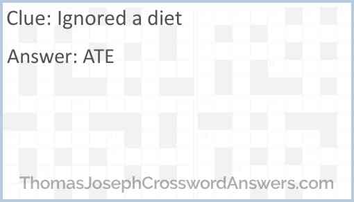 Ignored a diet Answer